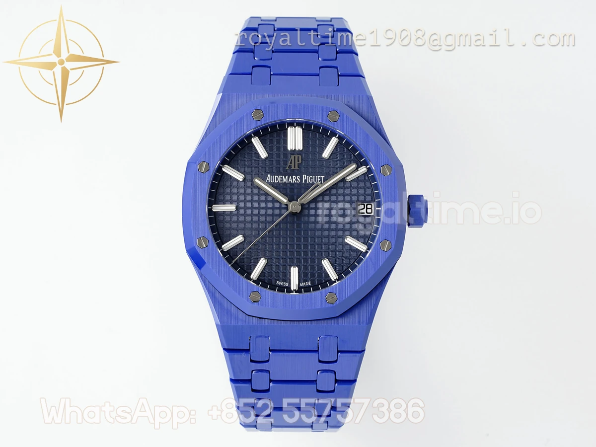 Audemars Piguet Royal Oak 15500 41mm APSF Ceramic Blue Dial Blue Ceramic Bezel SA4302 - Image 2