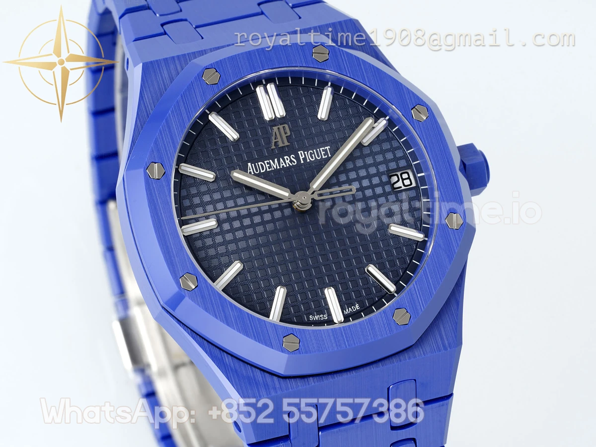 Audemars Piguet Royal Oak 15500 41mm APSF Ceramic Blue Dial Blue Ceramic Bezel SA4302 - Image 3