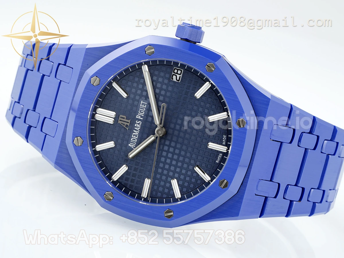 Audemars Piguet Royal Oak 15500 41mm APSF Ceramic Blue Dial Blue Ceramic Bezel SA4302 - Image 6