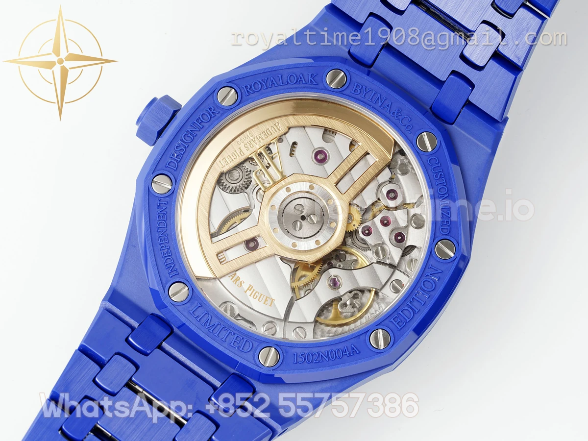 Audemars Piguet Royal Oak 15500 41mm APSF Ceramic Blue Dial Blue Ceramic Bezel SA4302 - Image 10