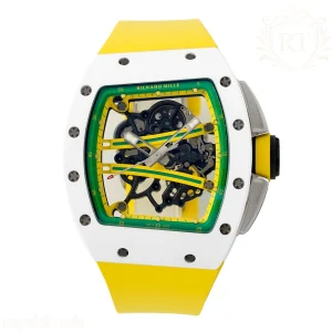 Richard Mille RM61-01 RM061 APSF White Ceramic Green/Yellow inner Bezel on Yellow Rubber Strap Super Clone V2 RMUL2