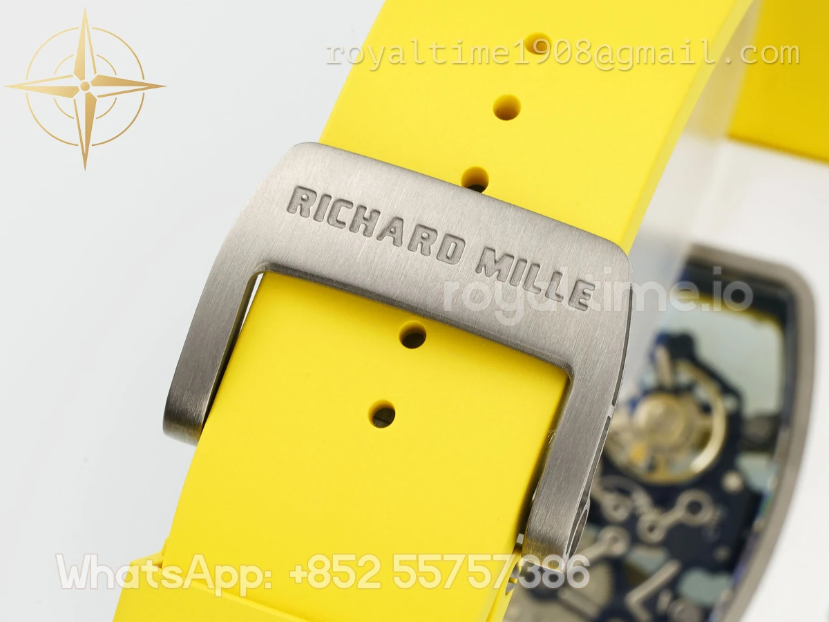 Richard Mille RM61-01 RM061 APSF White Ceramic Green/Yellow inner Bezel on Yellow Rubber Strap Super Clone V2 RMUL2 - Image 7
