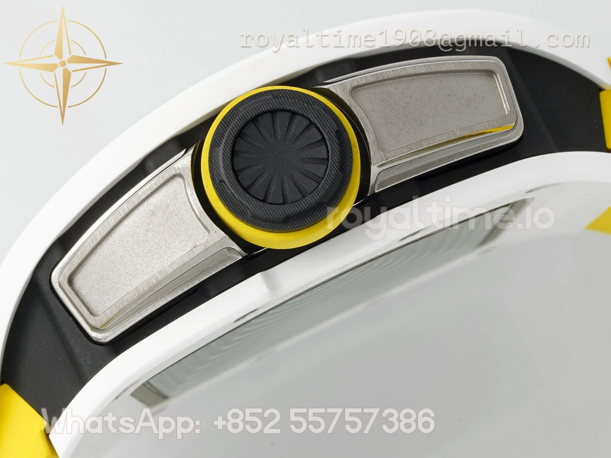 Richard Mille RM61-01 RM061 APSF White Ceramic Green/Yellow inner Bezel on Yellow Rubber Strap Super Clone V2 RMUL2 - Image 8