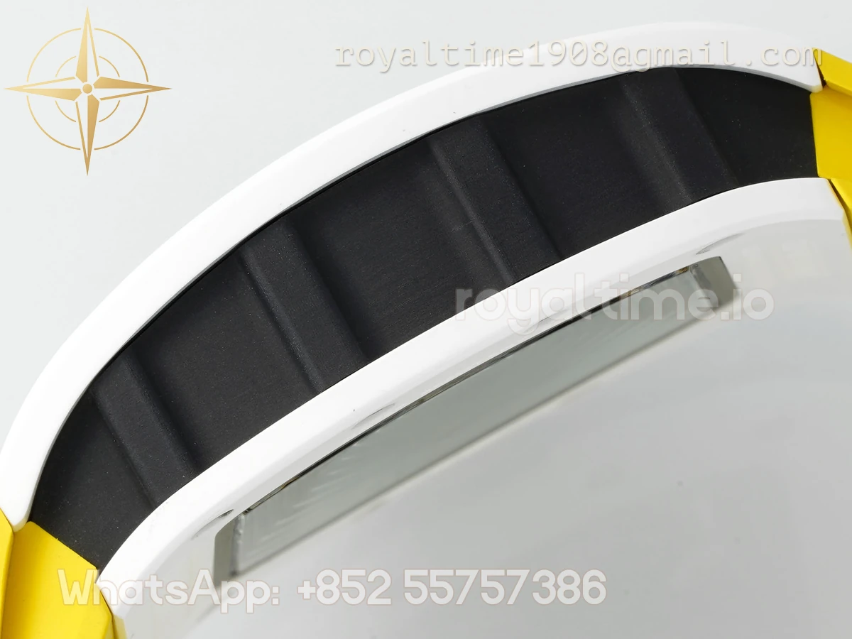 Richard Mille RM61-01 RM061 APSF White Ceramic Green/Yellow inner Bezel on Yellow Rubber Strap Super Clone V2 RMUL2 - Image 9