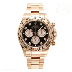 Cosmograph Daytona 126505 APSF Rose Gold Black Dial Diamond Markers on Rose Gold Bracelet SH4131