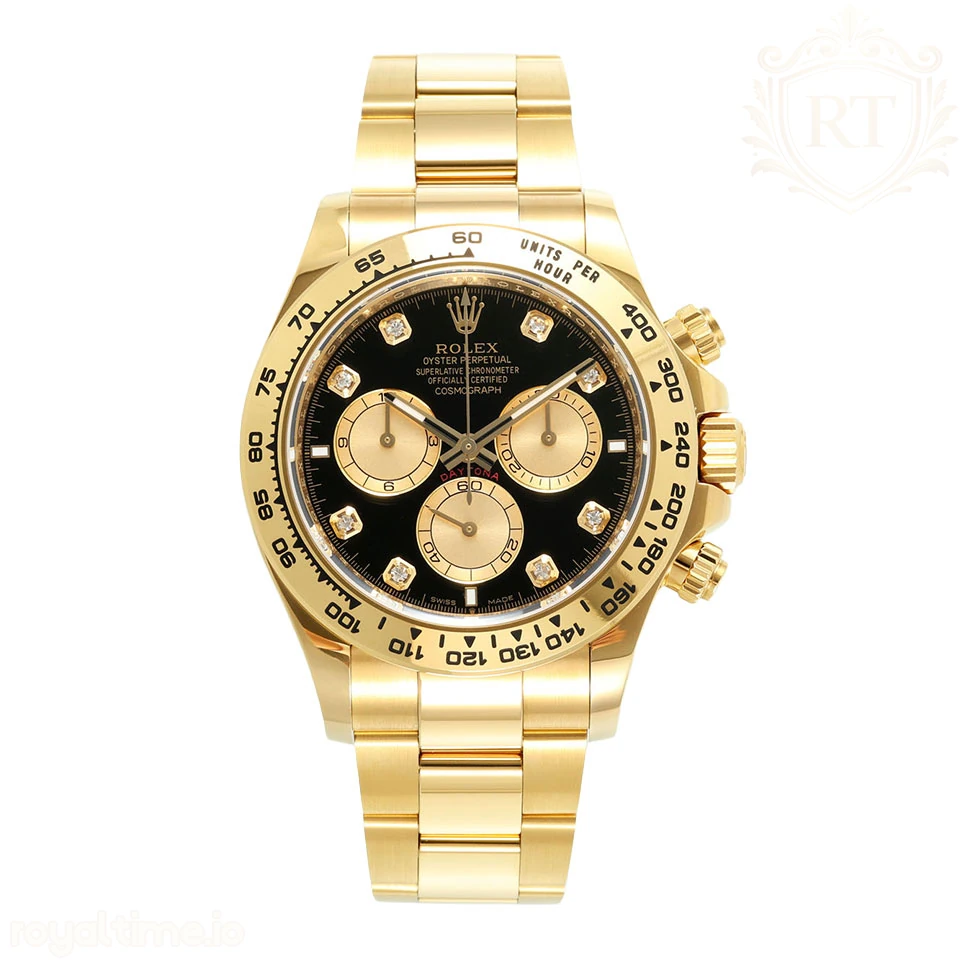 Cosmograph Daytona 126508 APSF Yellow Gold Black Dial Diamond Markers SH4131