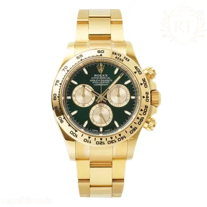 Cosmograph Daytona 126508 APSF Yellow Gold Green Dial Stick Markers YG Bracelet SH4131