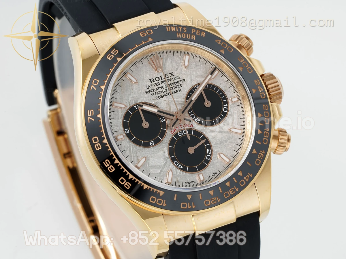 Rolex Cosmograph Daytona 126515LN APSF Rose Gold Meteorite Dial on Oysterflex Strap SA/SH4131 (Gain Weight)
