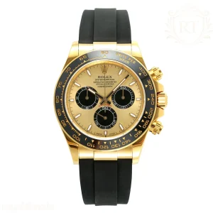 Rolex Cosmograph Daytona 126518LN APSF Yellow Gold Gold Dial Stick Markers on Oysterflex Strap SH4131 (Gain Weight)