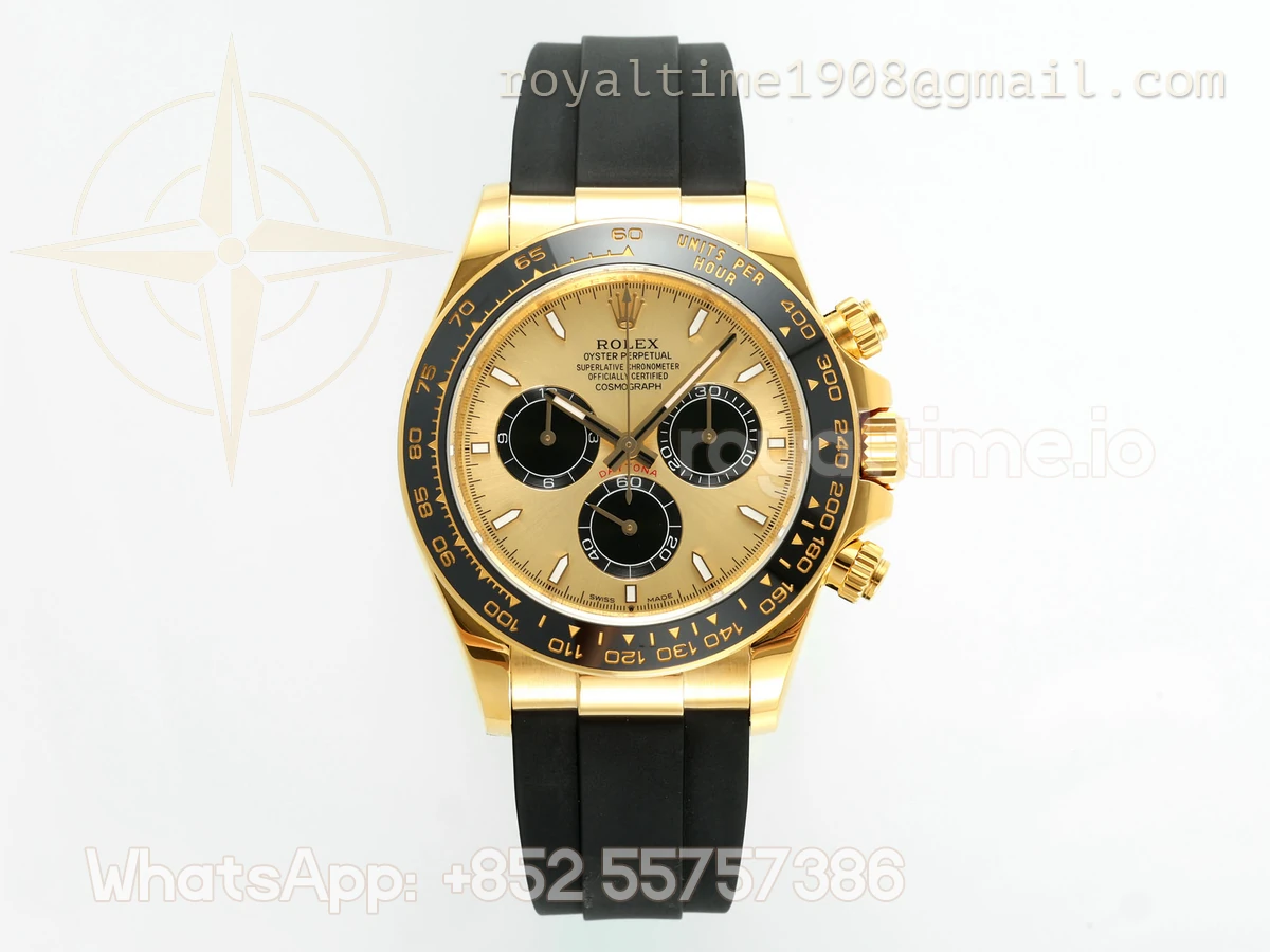 Rolex Cosmograph Daytona 126518LN APSF Yellow Gold Gold Dial Stick Markers on Oysterflex Strap SH4131 (Gain Weight) - Image 6