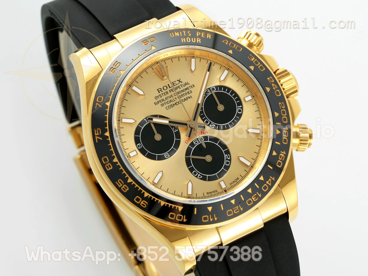 Rolex Cosmograph Daytona 126518LN APSF Yellow Gold Gold Dial Stick Markers on Oysterflex Strap SH4131 (Gain Weight) - Image 7