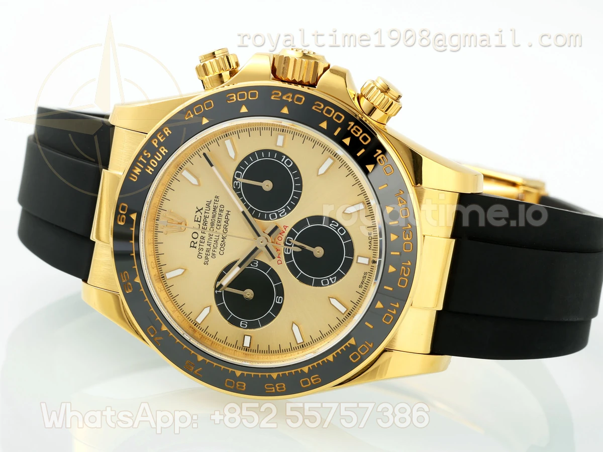 Rolex Cosmograph Daytona 126518LN APSF Yellow Gold Gold Dial Stick Markers on Oysterflex Strap SH4131 (Gain Weight) - Image 10