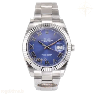 Datejust 41 126334 Azzurro Blue Dial Roman Markers on Oyster Bracelet