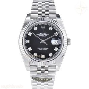 Datejust 41 126334 Bright Black Dial Diamond Markers on Jubilee Bracelet