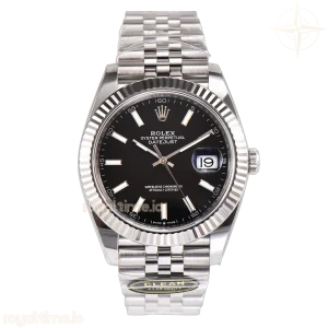Datejust 41 126334 Bright Black Dial Stick Markers on Jubilee Bracelet