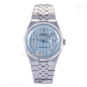 Land Dweller 127334 904L 3BF Blue Textured Dial on SS Bracelet SA7135