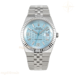 Land Dweller 127336 2F Ice Blue Textured Dial on SS Bracelet A7135