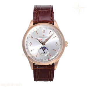 Jaeger-LeCoultre Master Calendar Silver Dial in Rose Gold on Brown Leather Strap