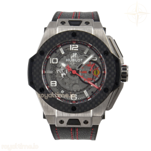 Hublot Big Bang Ferrari Titanium HBBF Carbon Fiber Bezel on Black Leather Strap A1241