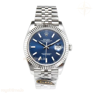 Datejust 41 126334 Bright Blue Dial Stick Markers on Jubilee Bracelet