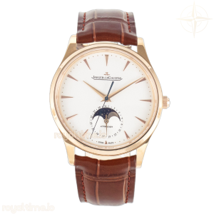 Jaeger-LeCoultre Master Ultra Thin Moon RG Z+F White Dial on Brown Leather Strap A925