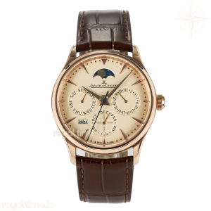 Jaeger-LeCoultre Master Ultra Thin Perpetual Calendar RG V9F Cream Dial on Brown Leather Strap A868 V2