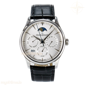 Jaeger-LeCoultre Master Ultra Thin Perpetual Calendar SS V9F White Dial on Black Leather Strap A868 V2