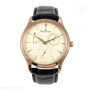 Jaeger-LeCoultre Master Ultra Thin Power Reserve RG APSF Cream Dial on Brown Leather Strap DD938