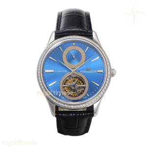 Jaeger-LeCoultre Master Ultra Thin Tourbillon Blue Dial with Diamond Bezel in White Gold