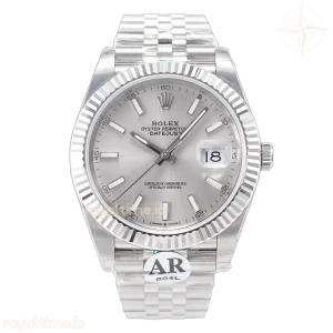 DateJust 41 126334 Fluted Bezel ARF 904L Steel Silver Stick Dial on Jubilee Bracelet VR3235