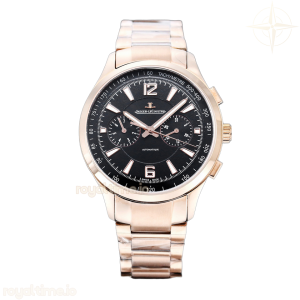 Jaeger-LeCoultre Polaris Chronograph Black Dial in Rose Gold on Bracelet