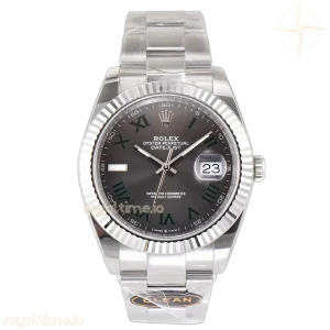 Datejust 41 126334 Slate Dial Stick Markers on Oyster Bracelet