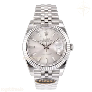Datejust 41 126334 Sliver Dial Stick Markers on Jubilee Bracelet