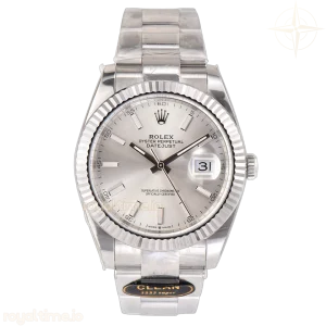 Datejust 41 126334 Sliver Dial Stick Markers on Oyster Bracelet