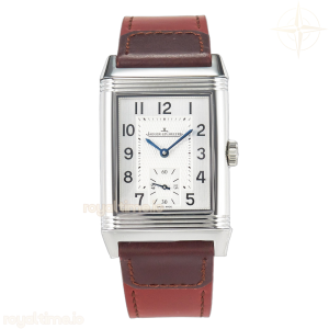 Jaeger-LeCoultre Reverso Classic Duoface Small Seconds SS MGF White Guilloché Dial on Red Leather Strap A854A