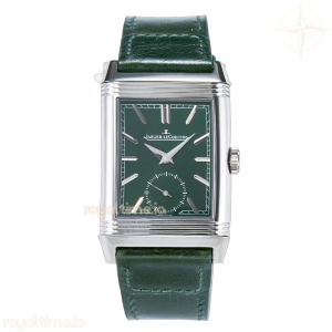 Jaeger-LeCoultre Reverso Classic Duoface Small Seconds SS MGF White Textured Dial on Black Leather Strap A854A
