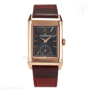 Jaeger-LeCoultre Reverso Tribute Duoface Small Seconds RG MGF Black Dial on Red Leather Strap A854A