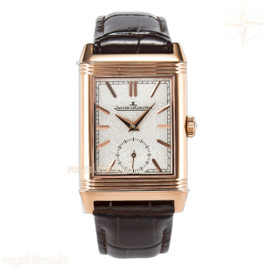 Jaeger-LeCoultre Reverso Tribute Duoface Small Seconds RG MGF White Spray Paint Dial on Black Leather Strap A854A