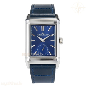 Jaeger-LeCoultre Reverso Tribute Duoface Small Seconds SS MGF Blue Dial on Blue Leather Strap A854A