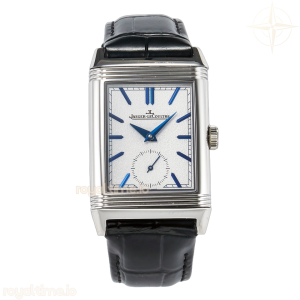 Jaeger-LeCoultre Reverso Tribute Duoface Small Seconds SS MGF White Dial on Black Leather Strap A854A