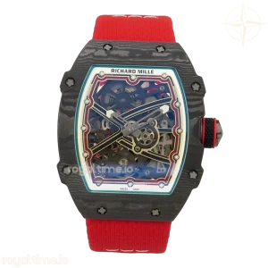 Richard Mille AVF RM67-02 Black NTPT Red/Blue Skeleton Dial on Red Elastic strap CRMA7 V2