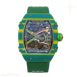 Richard Mille AVF RM67-02 Brazil Green NTPT Skeleton Dial on Green Elastic strap CRMA7 V2