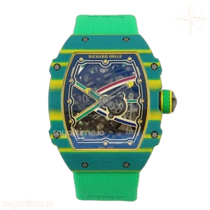 Richard Mille AVF RM67-02 Brazil Green NTPT Spain Skeleton Dial on Green Elastic strap CRMA7