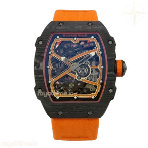 Richard Mille AVF RM67-02 McLaren Black NTPT Spain Skeleton Dial on Orange Elastic strap CRMA7