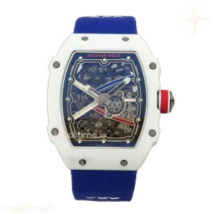 Richard Mille AVF RM67-02 White NTPT Red/Blue/White Skeleton Dial on Blue Elastic strap CRMA7 V2