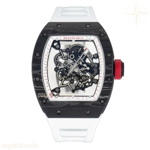 Richard Mille Custom RM055 NTPT APSF White Bezel Red Crown on Rubber Strap Custom Vaucher Movement