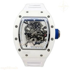 Richard Mille Custom RM055 White Ceramic ZGF White Inner Bezel on White Rubber Strap Vaucher Manufacture Fleurier Movement (Free Sprung)
