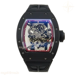 Richard Mille M055 Black Ceramic UMI on Red Inner Bezel on Shark Rubber Strap RMUL2 Free Sprung