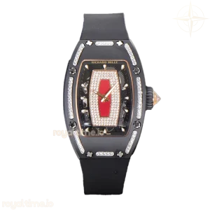 Richard Mille RM 007 Automatic Ladies Black Ceramic Red Lips Diamond