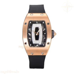 Richard Mille RM 007 Automatic Ladies in Rose Gold on Black Rubber Strap